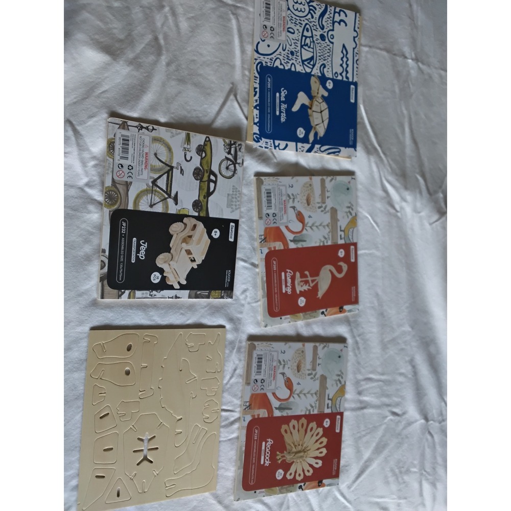 3D Wooden Puzzle Kit Kids Building Model Lot of 5